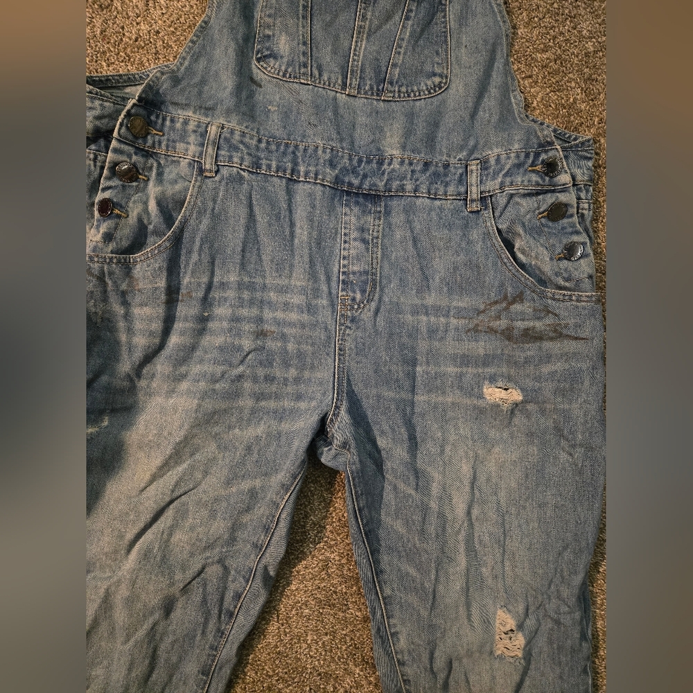 City Chic Blue Denim Overalls - Picture 2 of 5